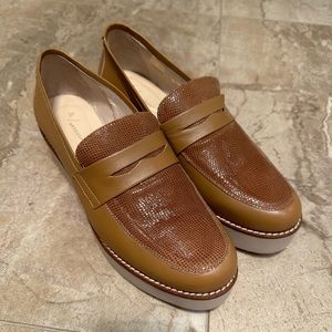 Anthropologie patent platform loafers